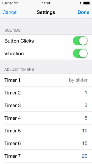 Скриншот One-Tap Timer на iPhone 3