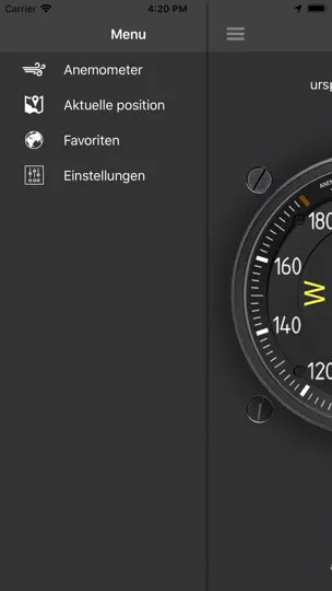 Screenshot von Windmesser Windgeschwindigkeit auf dem iPhone 3