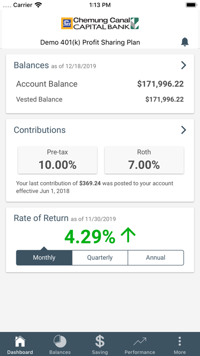 Chemung Canal Retirement App Screenshot