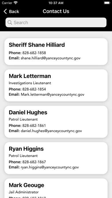 Yancey County Sheriff’s Office Screenshot