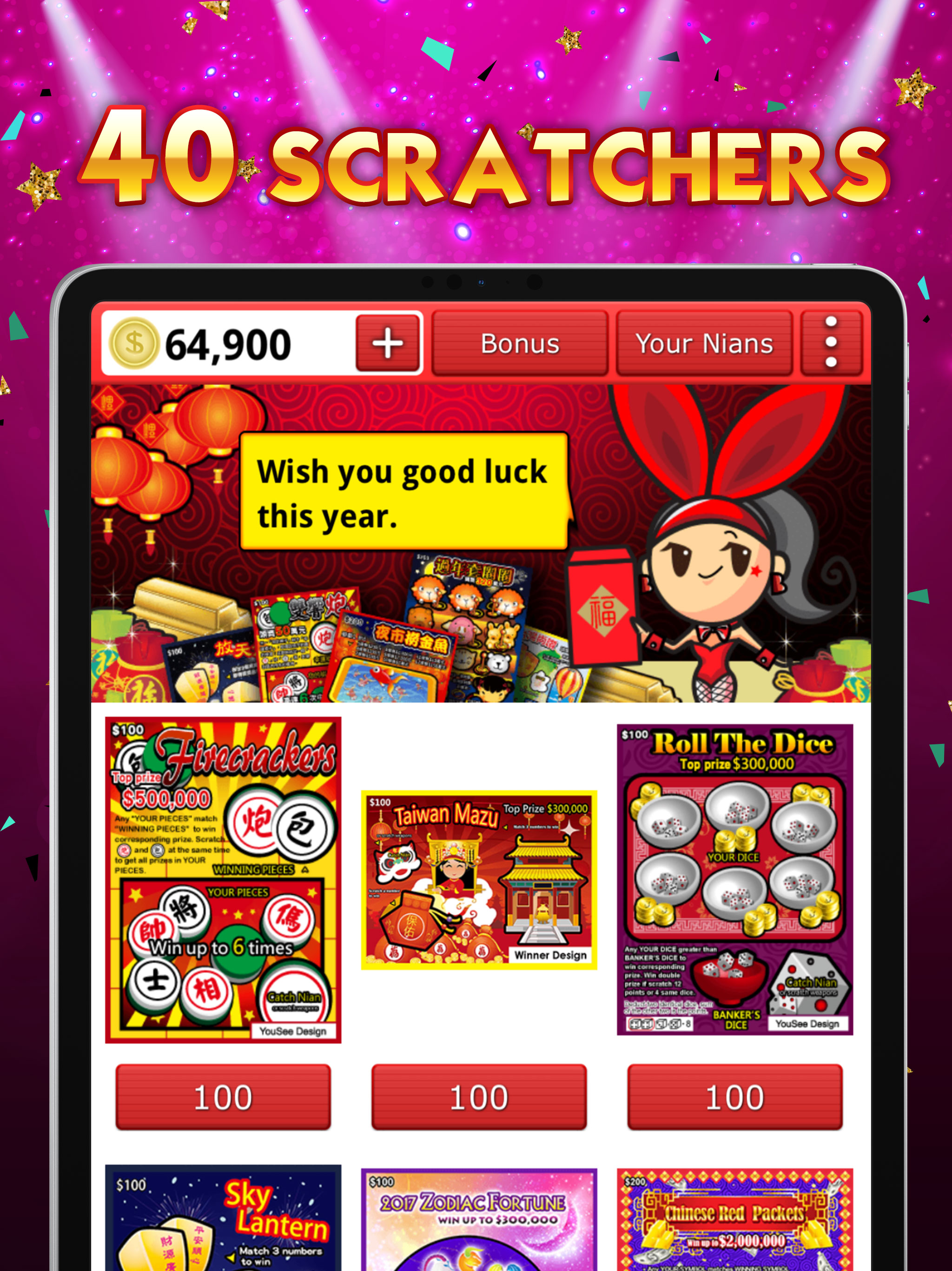 Lottery Scratch Off Mahjong