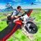 Play new exciting motorbike driving simulator game Flying Motorbike Real Simulator by Best Free Games and ride on fast real flying bike