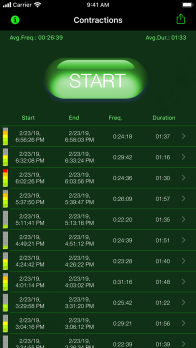 My Contraction Tracker iPhone screenshot 6 - Health & Fitness app