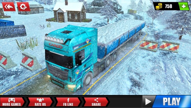 Snow Cargo Trailer Truck Drive