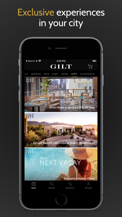 Gilt - Shop Designer Sales Screenshot