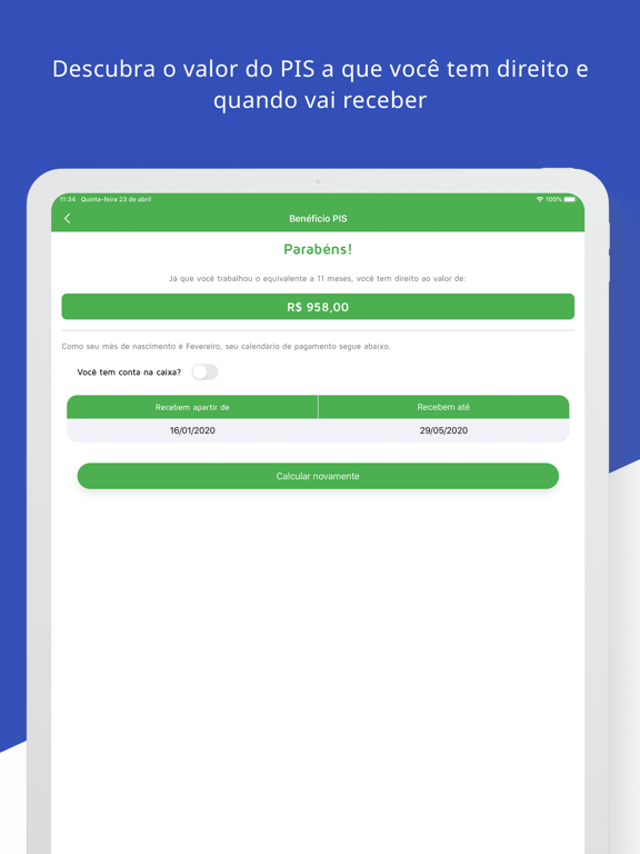 App Do Trabalhador iPad screenshot 5 - Finance app
