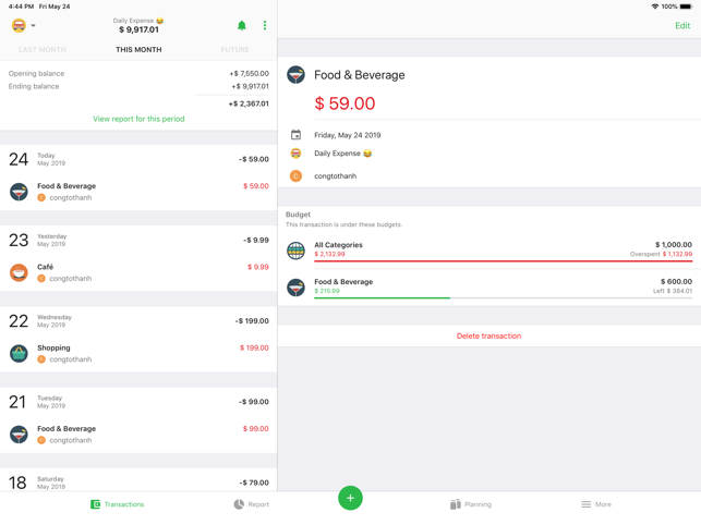 ‎Money Lover: Expense Manager Screenshot