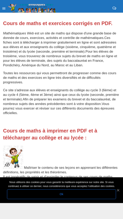 Screenshot #1 pour Mathématiques Web