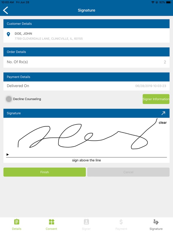 BestRx Delivery iPad screenshot 10 - Productivity app