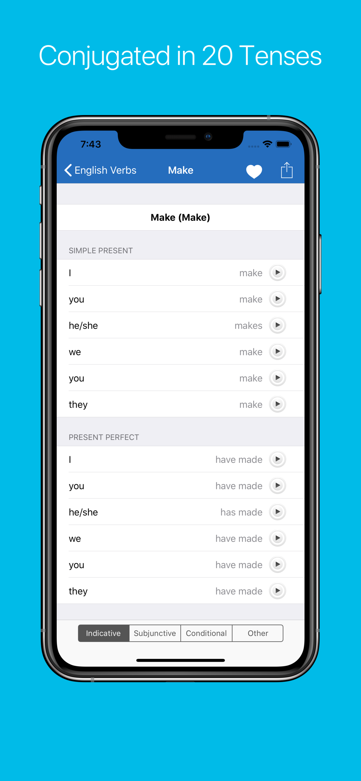English Verb Conjugator Pro screenshot 4