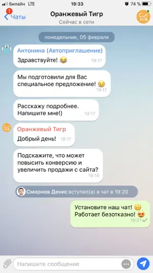 Онлайн чат для сайта screenshot 2