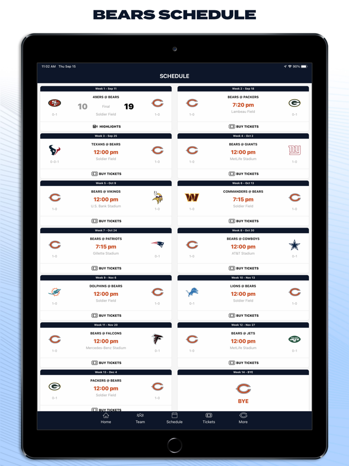 #5. Chicago Bears Official App (iOS) By: Chicago Bears Football Club, Inc.