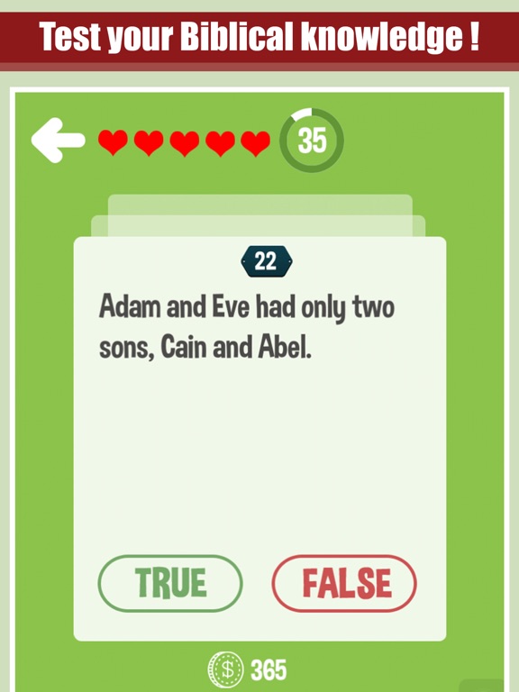 Bible True Or False Quiz iPad screenshot