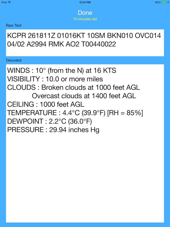 Perfect Landings iPad screenshot 5 - Weather app