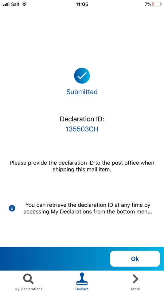 #6. EAD Customs Declarations (iOS) Podle: Universal Postal Union