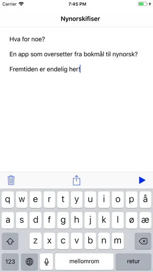 Nynorsk iPhone-skjermbilde 2