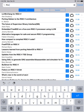 FOSDEM-ORG iPad screenshot