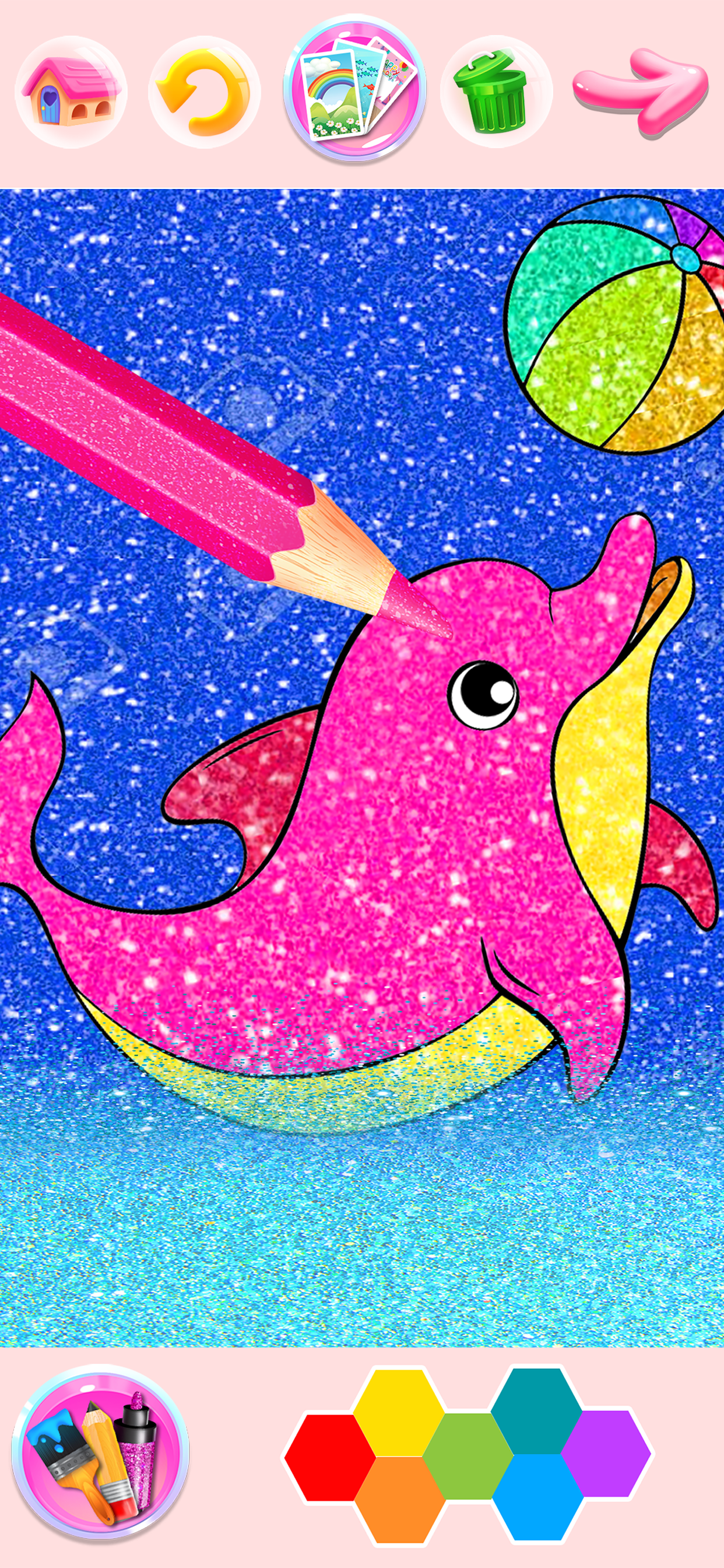 Rainbow Glitter Coloring Book screenshot 7