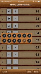 Bowling Calculator screenshot