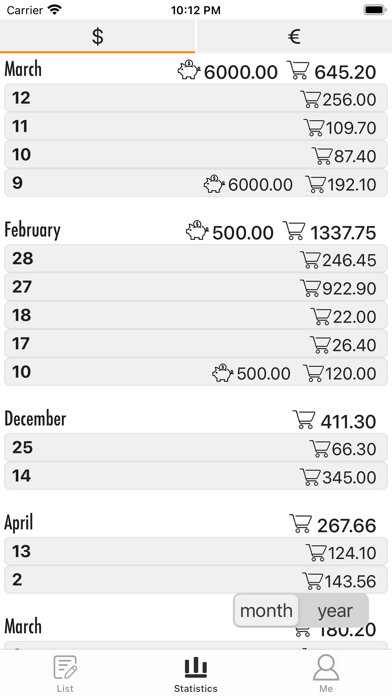 Expense,multi currency/account Screenshot