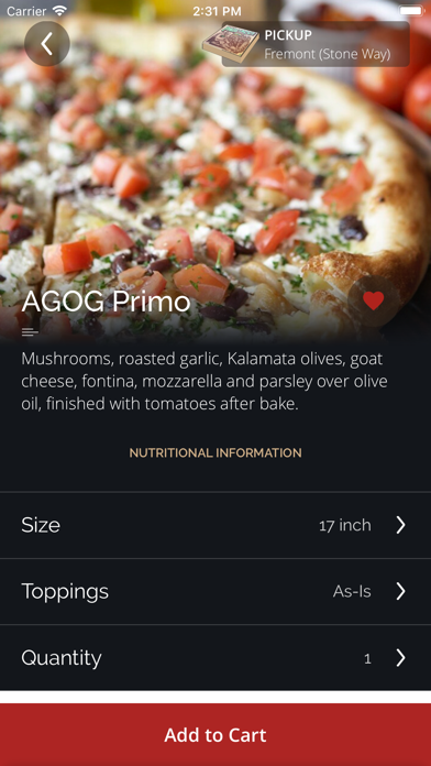 Screenshot 2 of Pagliacci Pizza App