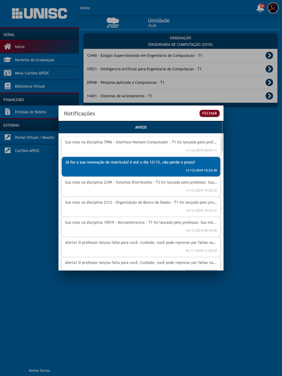 Screenshot #6 pour Minhas Turmas - UNISC