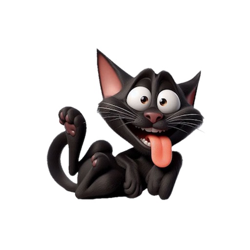 Goofy Black Cat Stickers