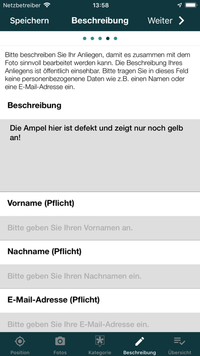 Mängelmelder screenshot