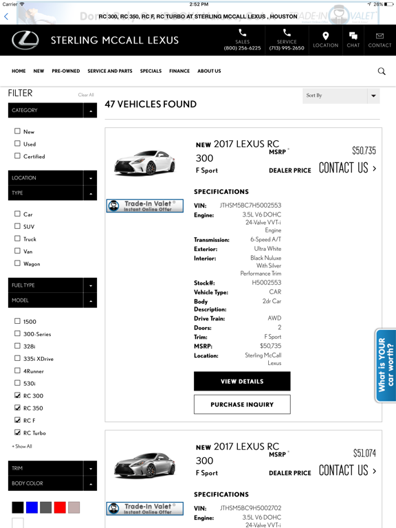 Lexus Southwest Houston iPad screenshot 4 - Shopping app