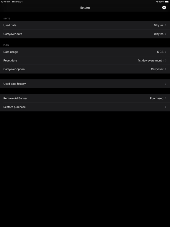 Data Remaining iPad screenshot 9 - Utilities app