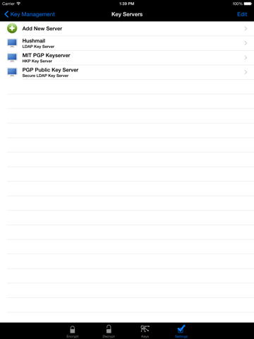 SecuMail iPad screenshot