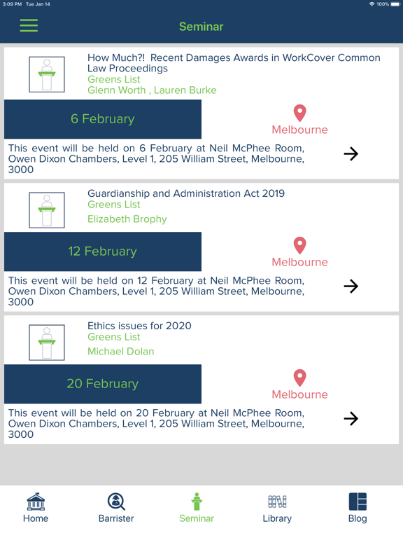 Greens List iPad screenshot