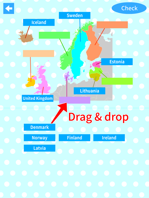 World Countries Map Quiz iPad screenshot 1 - Education app