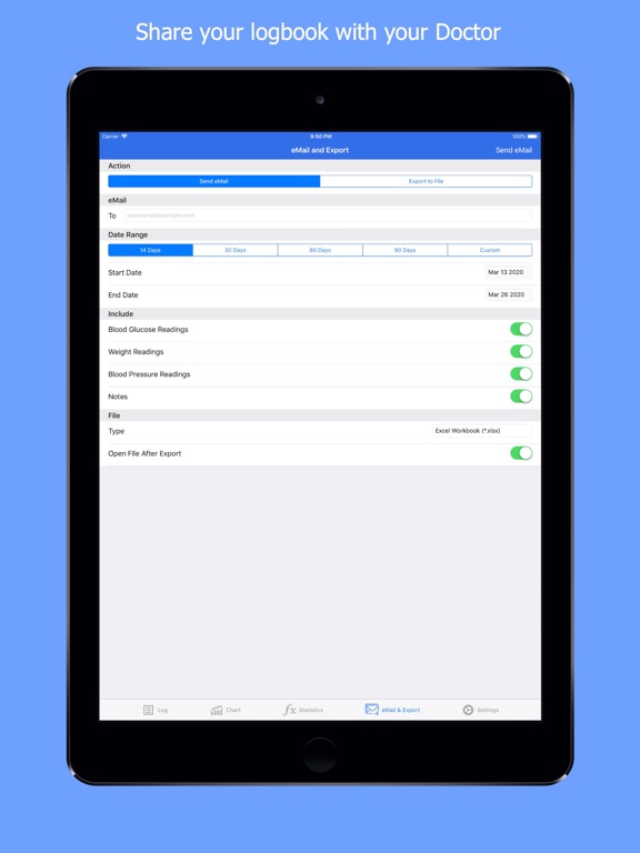 GLog : Glucose Logbook iPad screenshot 4 - Medical app