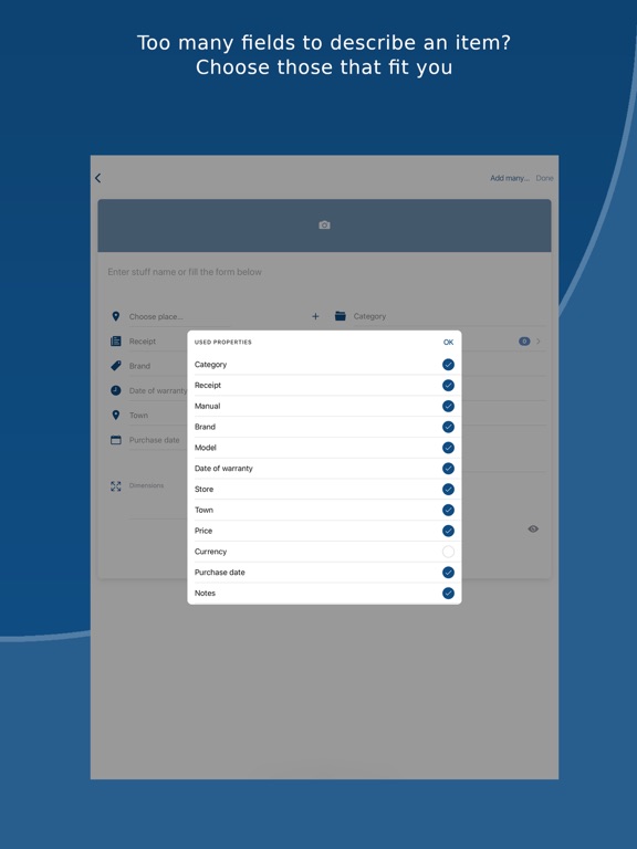 Stuffinder  Track & doc things iPad screenshot 4 - Lifestyle app