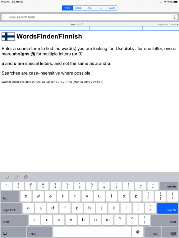 WordsFinderPro Suomi/Finnish