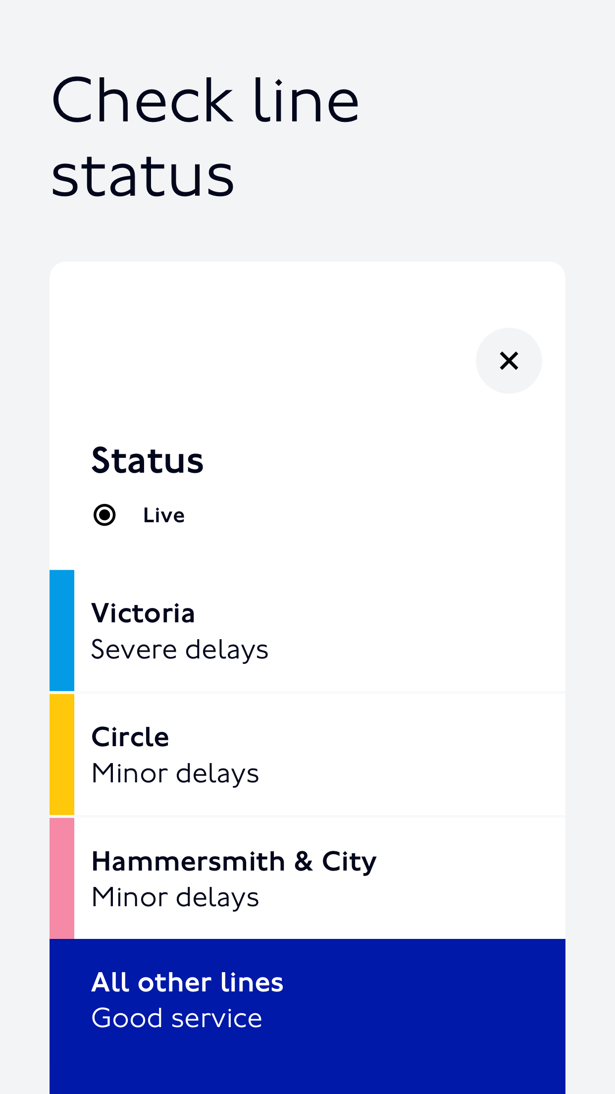 TfL Go: Plan, Pay, Travel screenshot 1