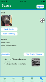Woof! dog walking app screenshot