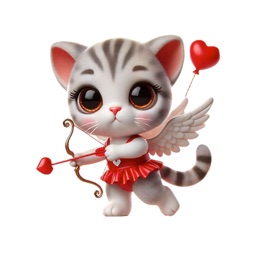 Valentine Kitten Stickers