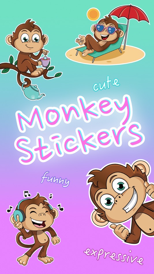 Cute Monkey Stickers - 1.2 - (iOS)