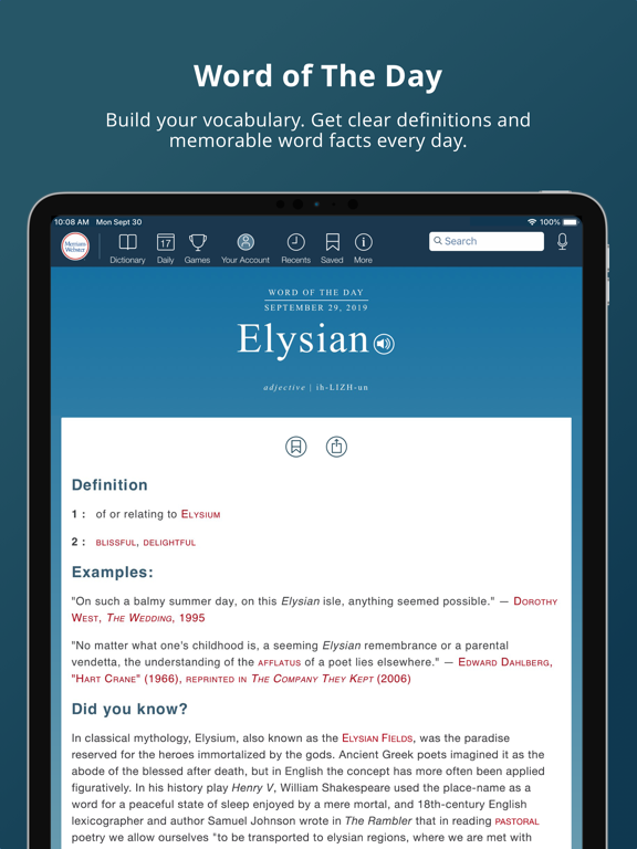 Screenshot #6 pour Merriam-Webster Dictionary