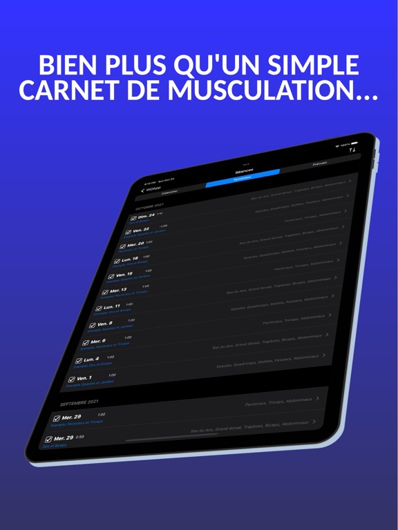 Screenshot #4 pour WOApp - Carnet de musculation