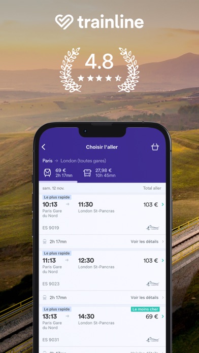 Screenshot #1 pour Trainline: Voyage train et bus