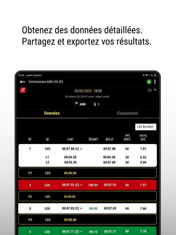 Screenshot #6 pour MyFreelap Legacy