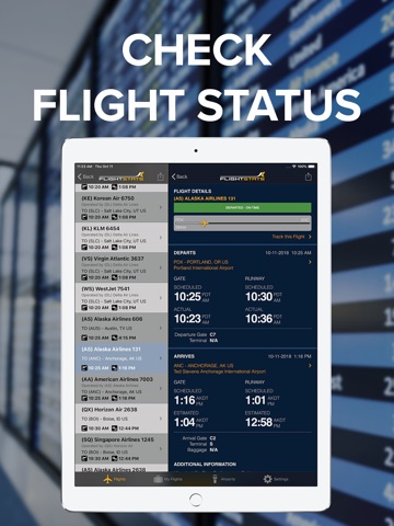 FlightStats iPad screenshot