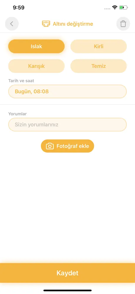 Bebeğim için Emzirme Takibi