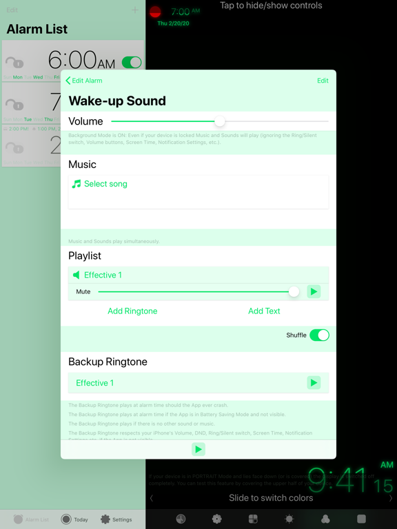 Motion Alarm Clock iPad screenshot 5 - Utilities app