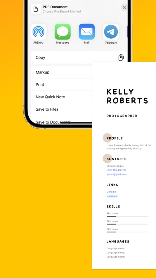 #6. Resume PDF & CV Template Maker (iOS) By: Maksim Blazhyvskiy