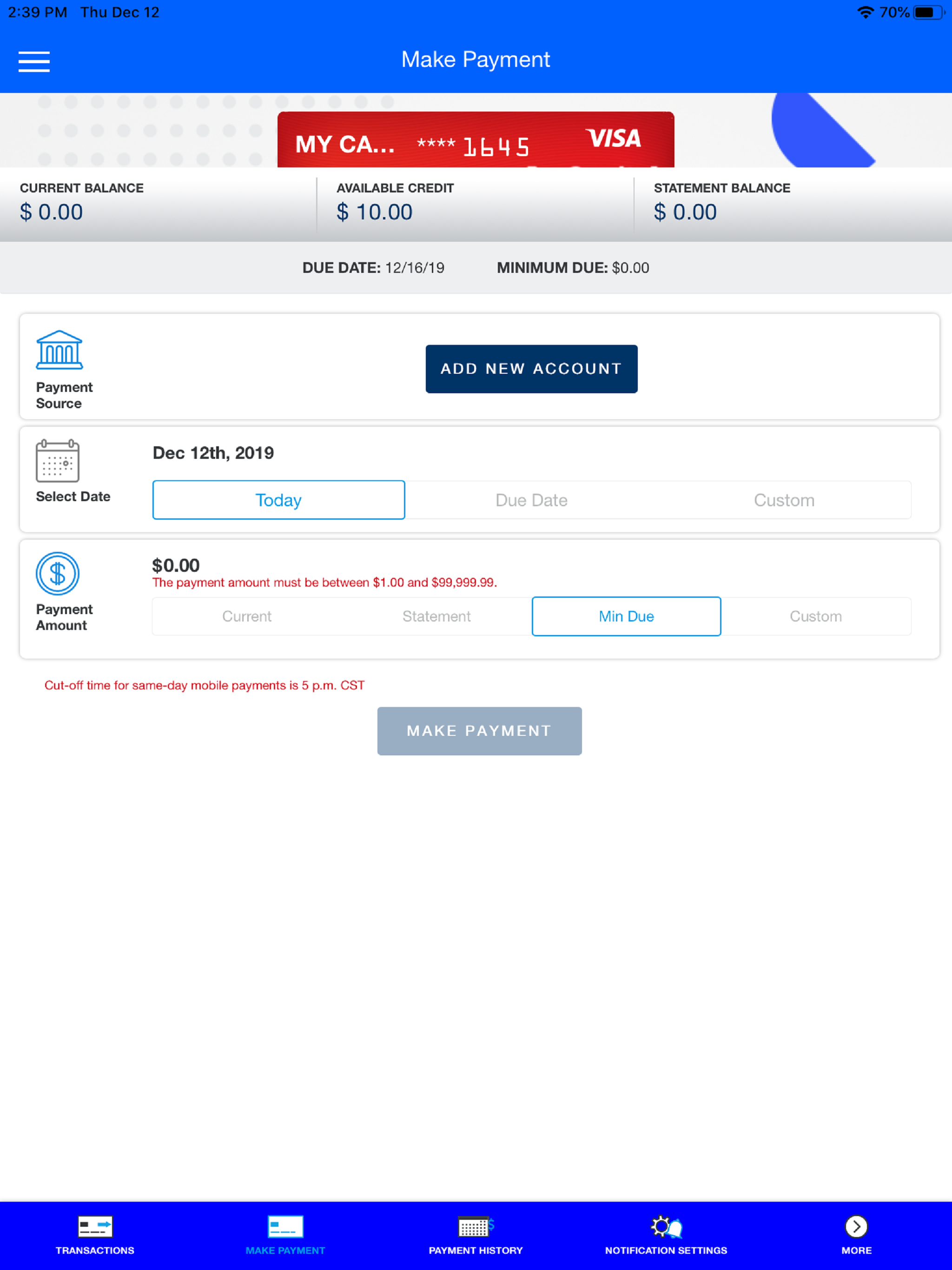 La Capitol FCU Card Manager screenshot 11