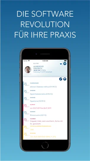 Screenshot von T2med auf dem iPhone 1